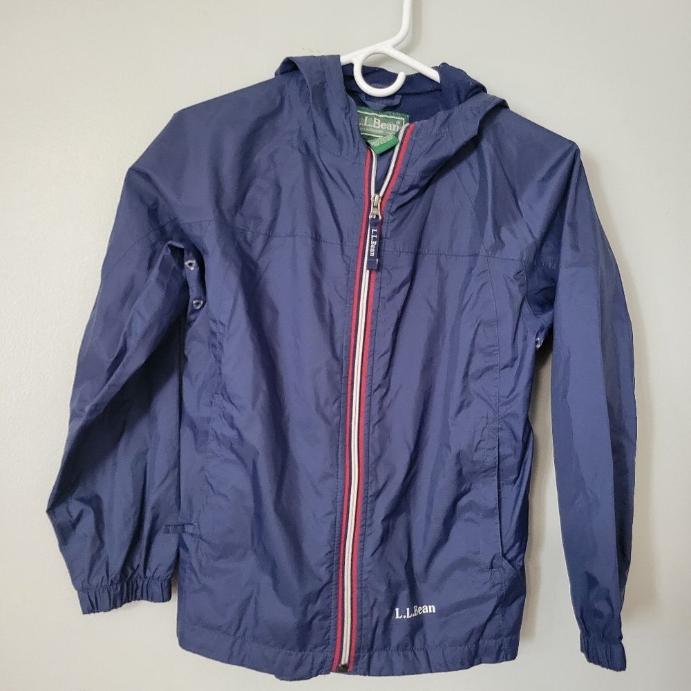 LL Bean Boys Sz 10 Rain jacket Blue